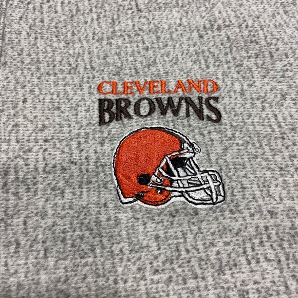 NFL Vintage Cleveland Browns Gray 3 Button Crew Neck Mens Large - Picture 2 of 10